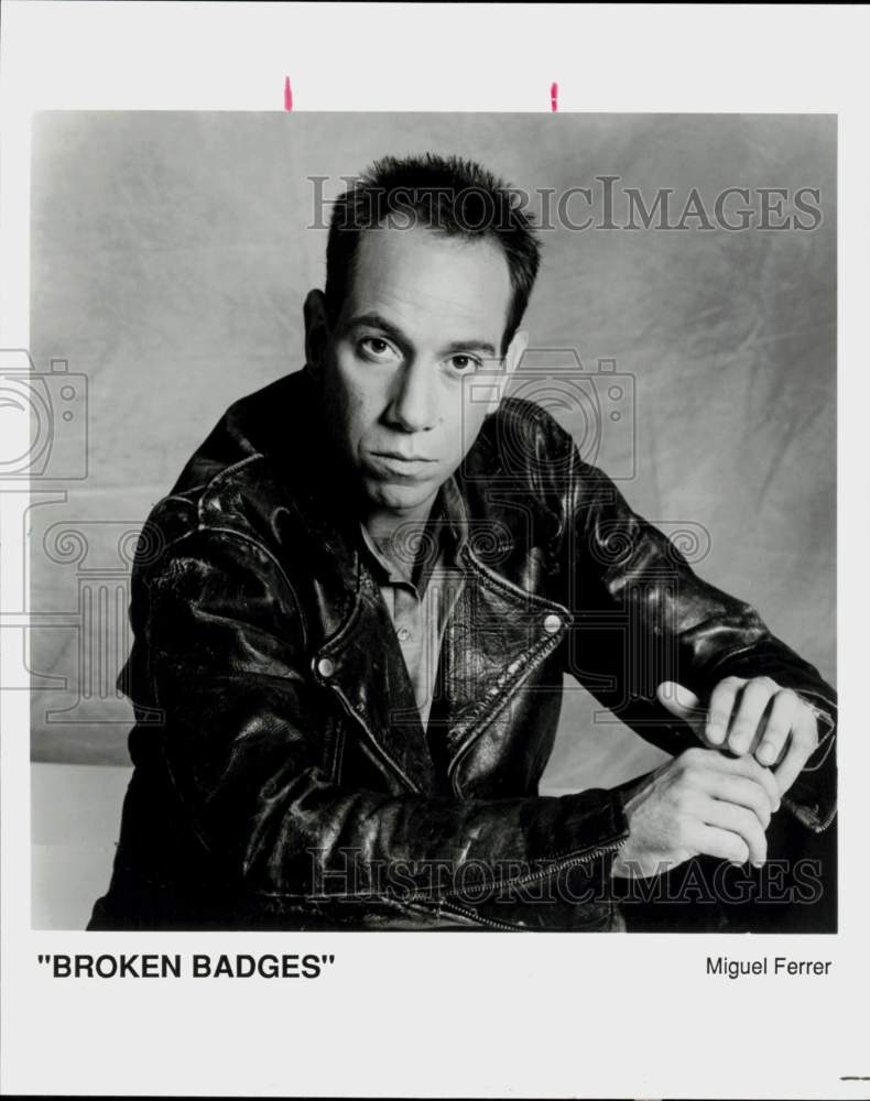 Press Photo Actor Miguel Ferrer, &quot;Broken Badges&quot; - hcq45445- Historic Images