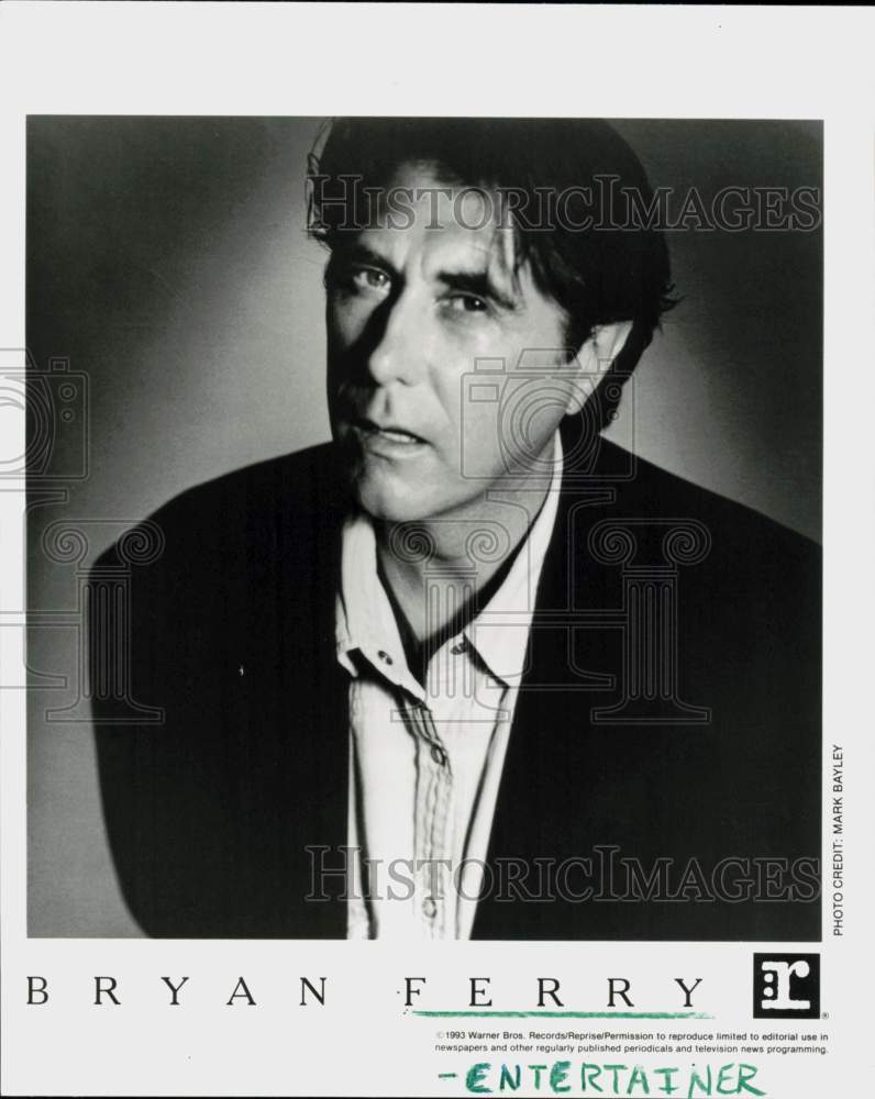 1993 Press Photo Entertainer Bryan Ferry - hcq45447- Historic Images