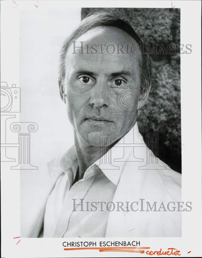 1988 Press Photo Conductor Christoph Eschenbach with Houston Symphony- Historic Images