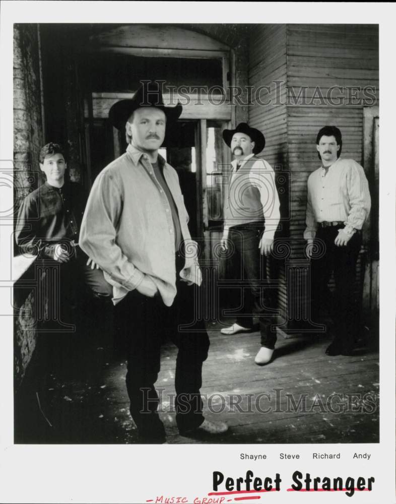 1995 Press Photo Perfect Stranger, Music Group - Shayne, Steve, Richard, Andy- Historic Images