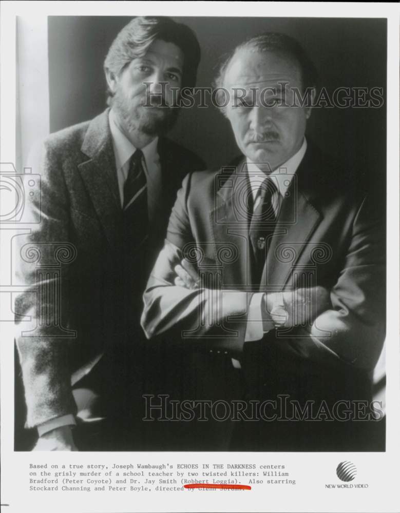 1989 Press Photo Actors Peter Coyote, Robert Loggia in &quot;Echoes in the Darkness&quot;- Historic Images