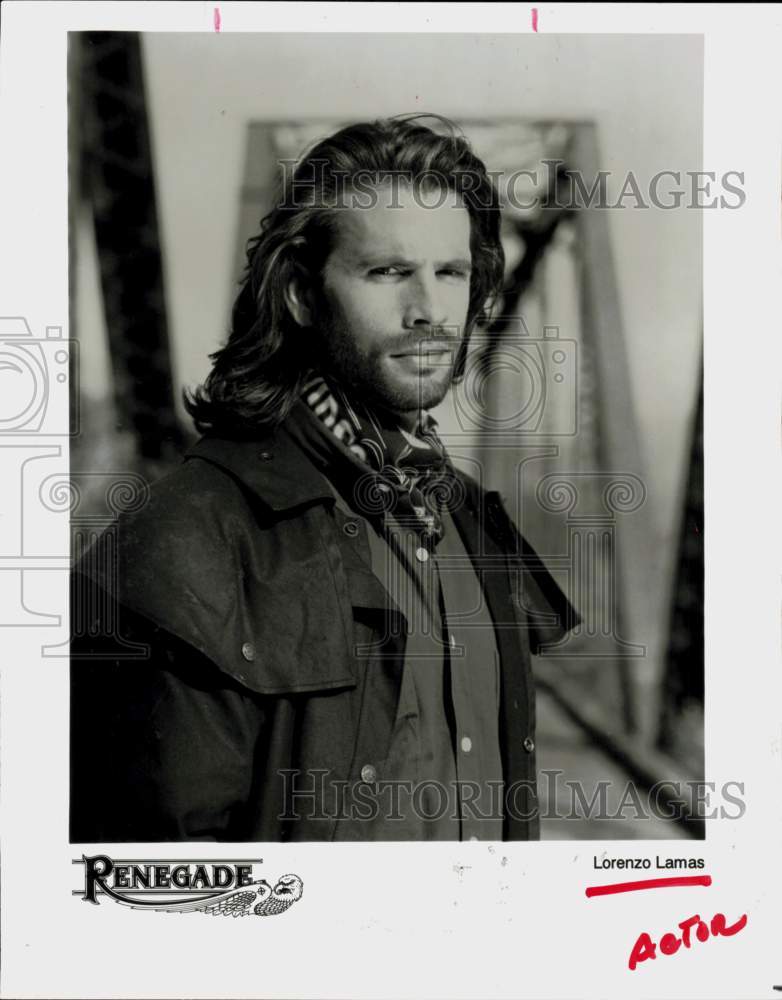 1992 Press Photo Actor Lorenzo Lamas stars in &quot;Renegade&quot; - hcq45587- Historic Images