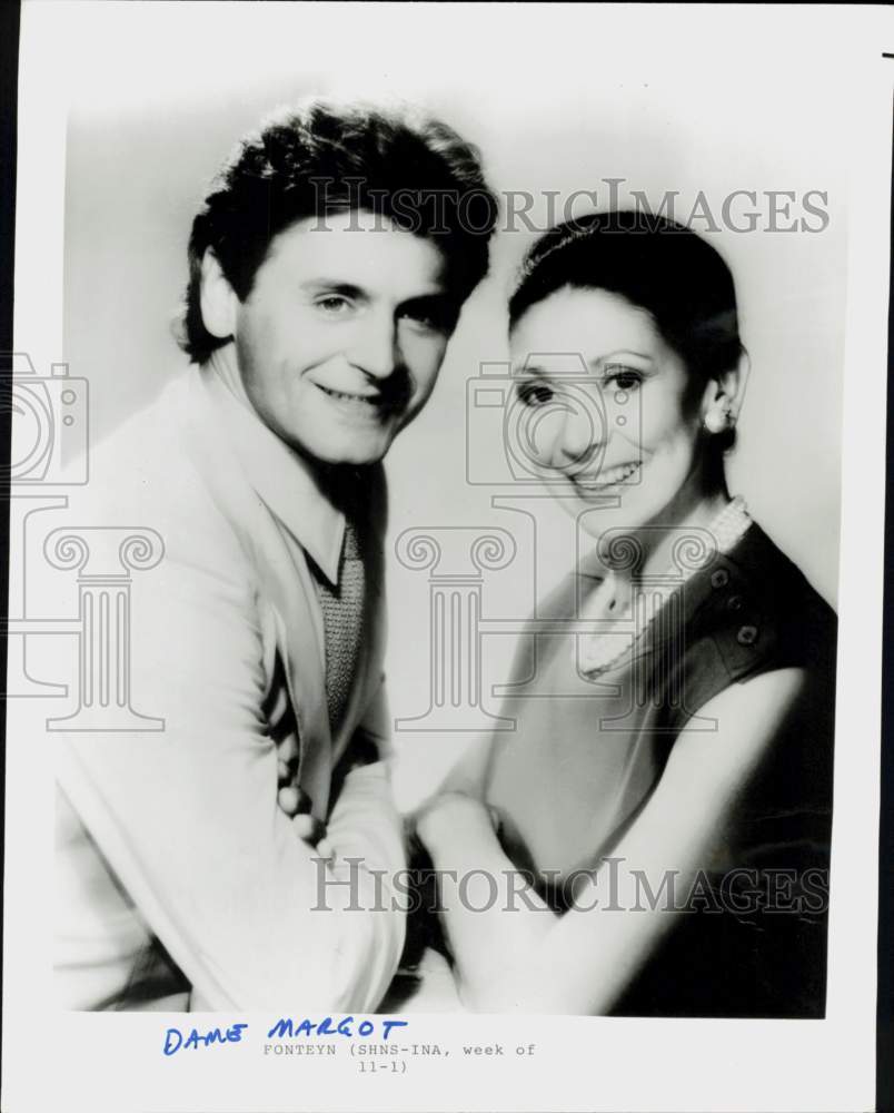 1983 Press Photo Ballet Dancers Mikhail Baryshnikov &amp; Dame Margot Fonteyn- Historic Images