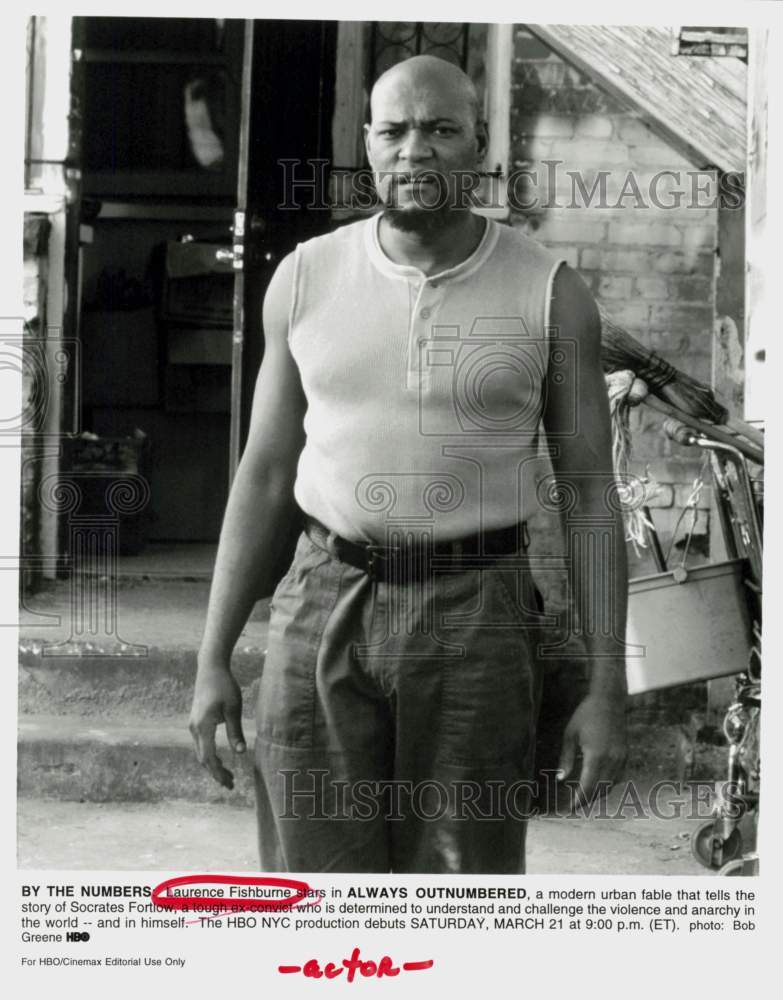 1998 Press Photo Actor Laurence Fishburne in &quot;Always Outnumbered&quot; - hcq45628- Historic Images