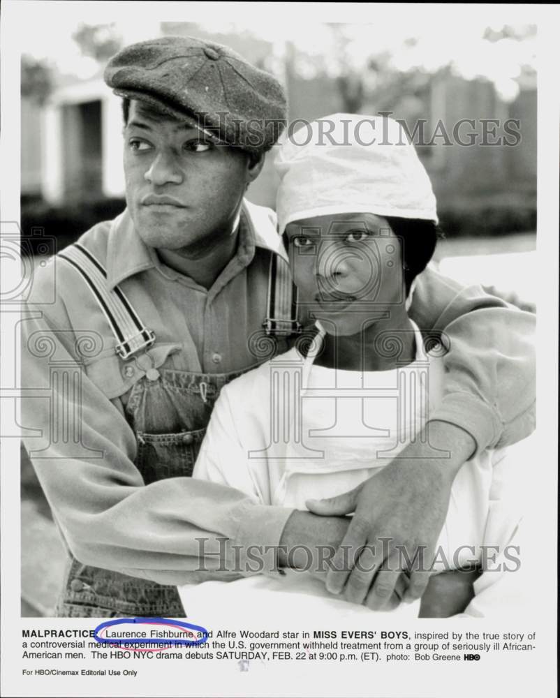 1997 Press Photo Actors Laurence Fishburne, Alfre Woodard in &quot;Miss Evers&#39; Boys&quot;- Historic Images