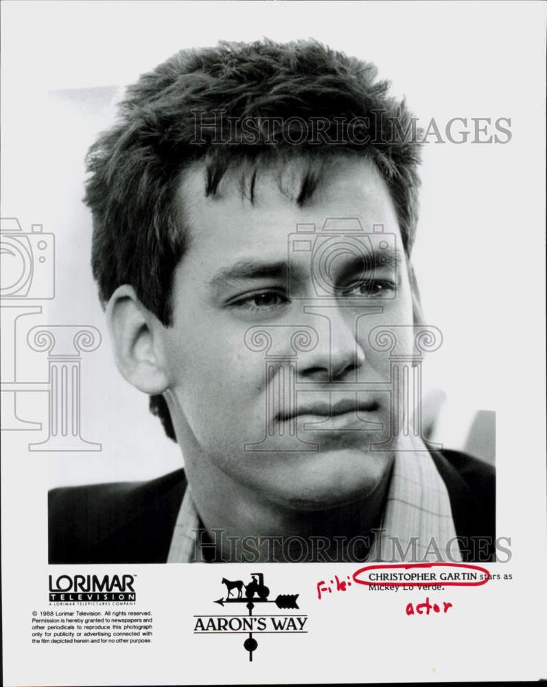 1988 Press Photo Actor Christopher Gartin in "Aaron's Way" - hcq45728- Historic Images