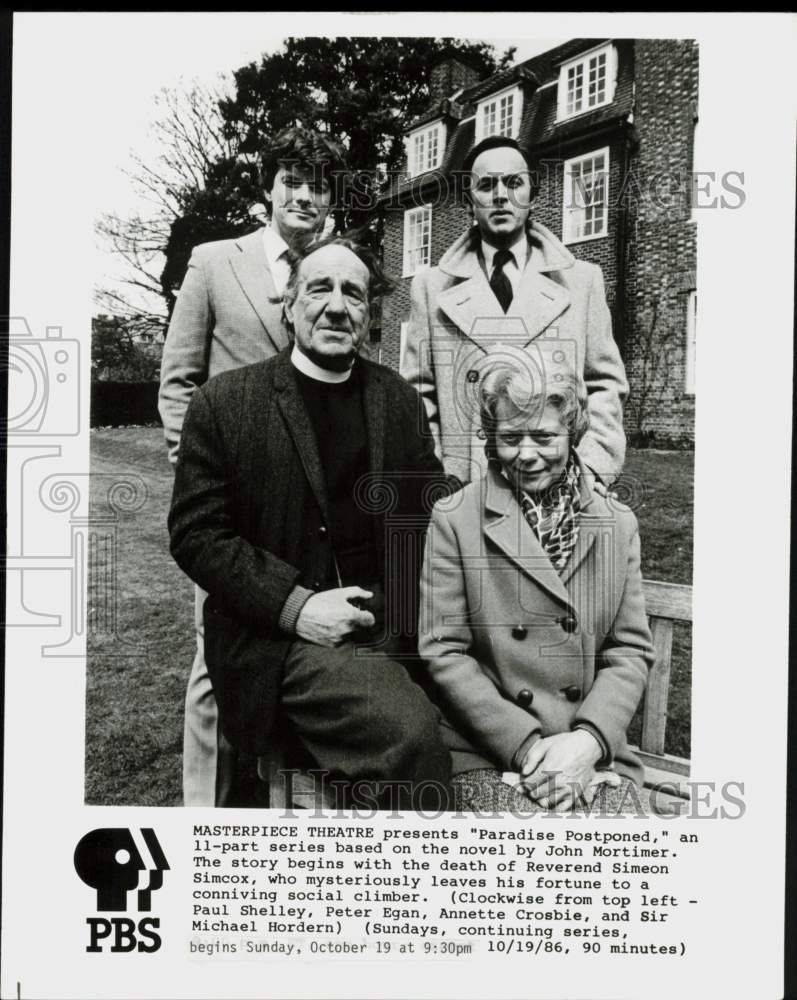 1986 Press Photo &quot;Masterpiece Theatre: Paradise Postponed&quot; Cast Members- Historic Images