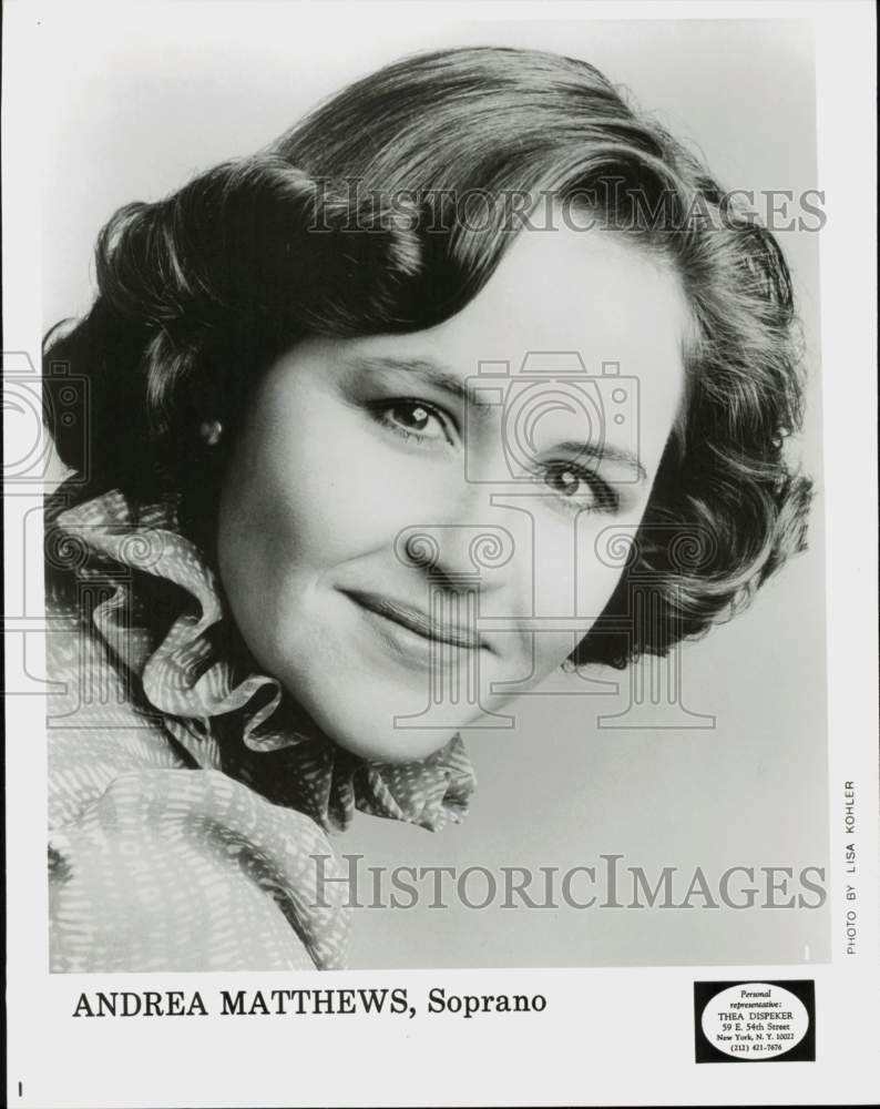 1988 Press Photo Andrea Matthews, Soprano - hcq45797- Historic Images