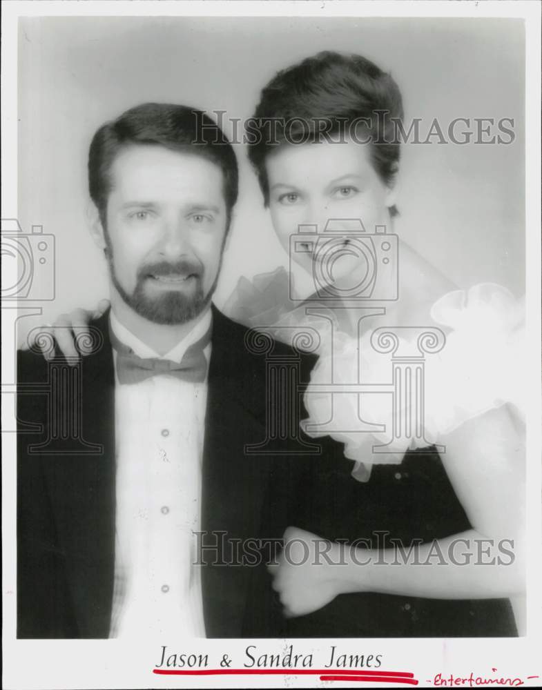 1995 Press Photo Entertainers Jason &amp; Sandra James - hcq45896- Historic Images