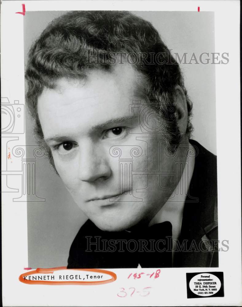 1974 Press Photo Kenneth Riegel, Tenor - hcq45933- Historic Images