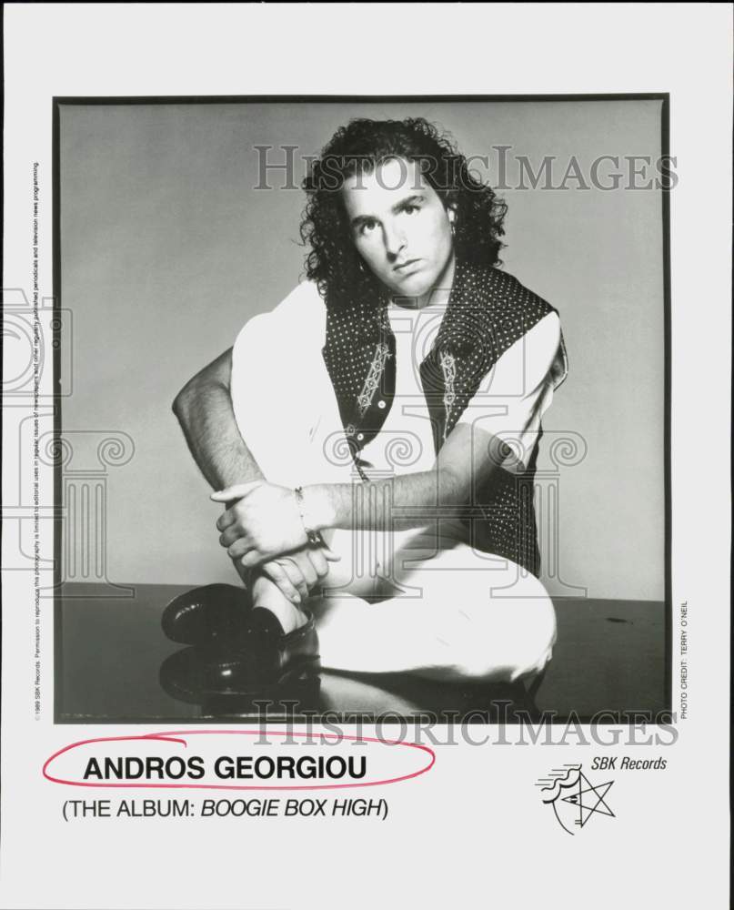 1989 Press Photo Singer Andros Georgiou (The Album: Boogie Box High)- Historic Images