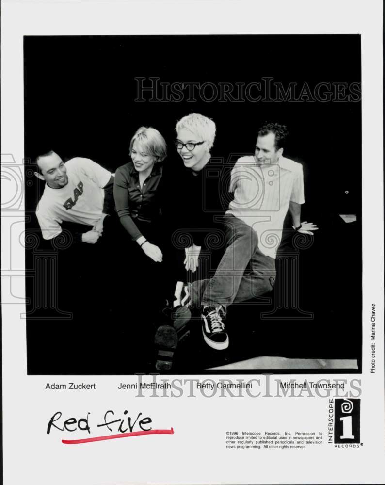 1996 Press Photo Red Five, Music Group - hcq45989- Historic Images