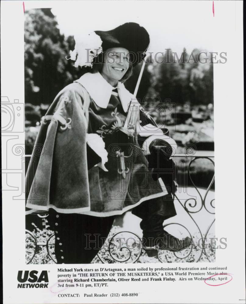 1991 Press Photo Actor Michael York in &quot;The Return of the Musketeers&quot;- Historic Images