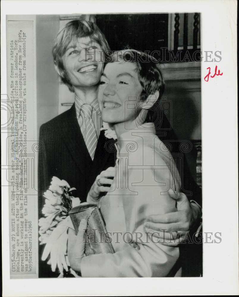 1968 Press Photo Actor Michael York &amp; Wife Patricia on Wedding Day, London- Historic Images