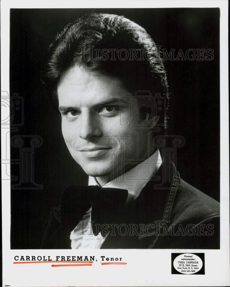 1982 Press Photo Carroll Freeman, Tenor - hcq46072- Historic Images