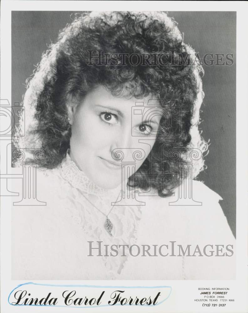 1988 Press Photo Singer Linda Carol Forrest - hcq46077- Historic Images