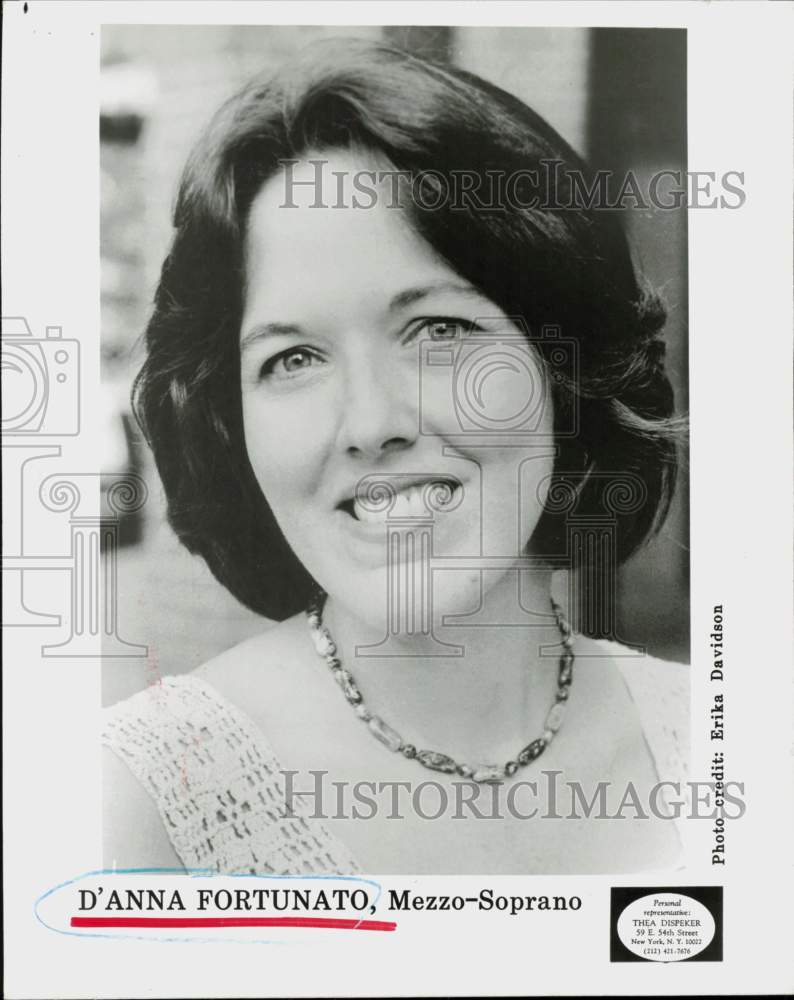 1987 Press Photo D&#39;Anna Fortunato, Mezzo-Soprano - hcq46080- Historic Images