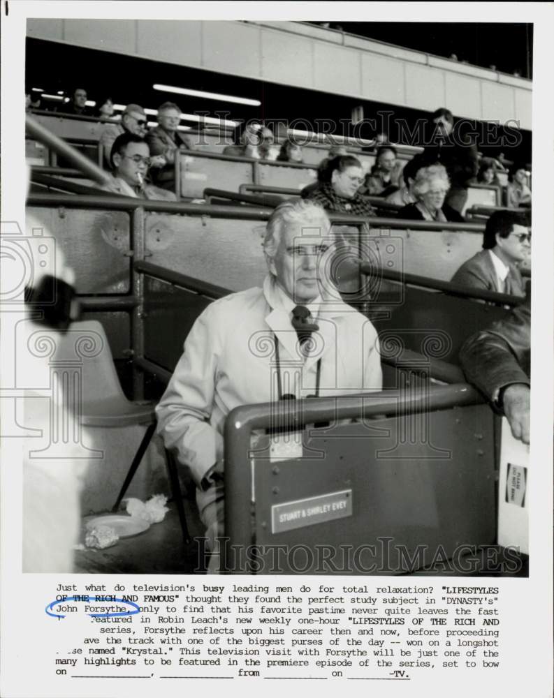 1984 Press Photo Actor John Forsythe on &quot;Lifestyles Of The Rich And Famous&quot;- Historic Images