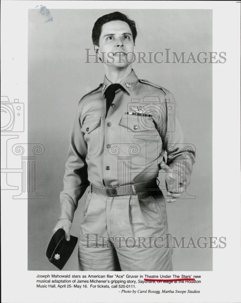 1993 Press Photo Actor Joseph Mahowald in &quot;Sayonara,&quot; Theatre Under The Stars- Historic Images