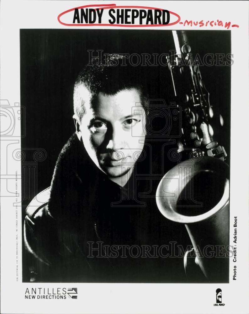 1990 Press Photo Musician Andy Sheppard - hcq46150- Historic Images