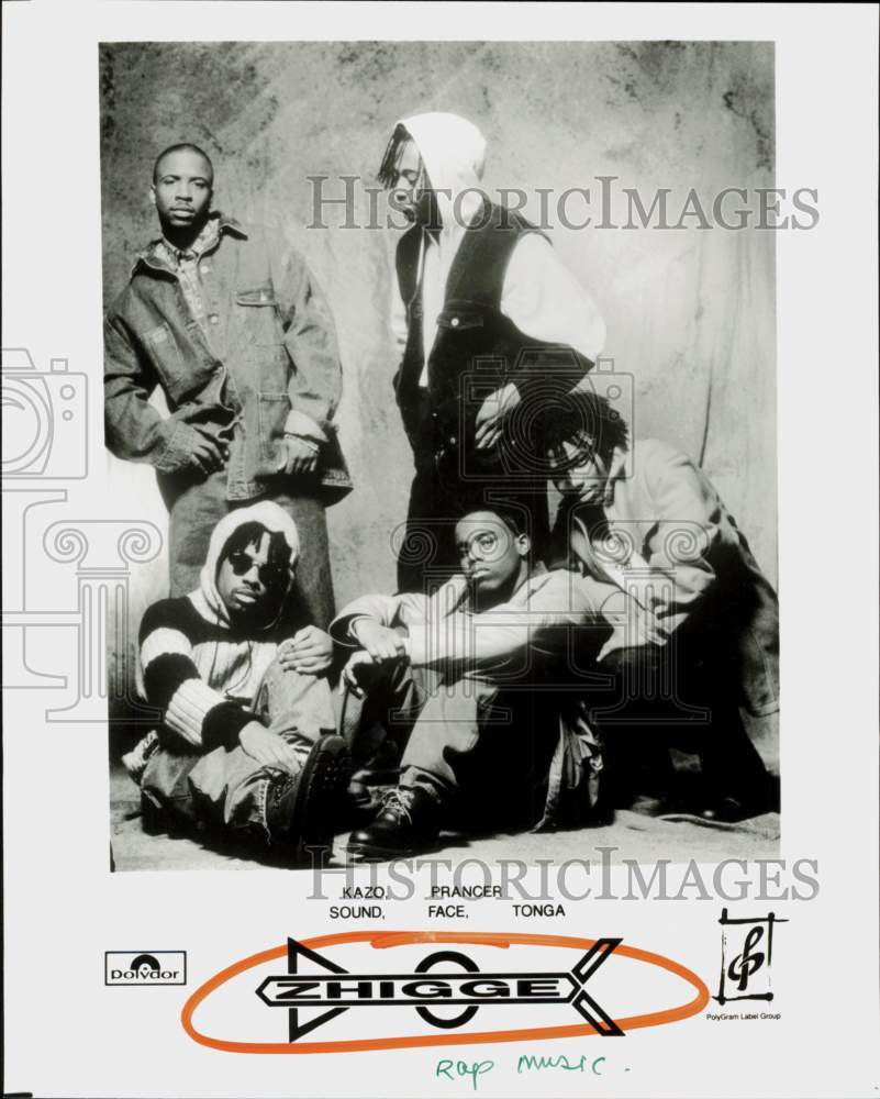 1992 Press Photo Zhigge, Rap Music Group - Kazo, Prancer, Sound, Face, Tonga- Historic Images