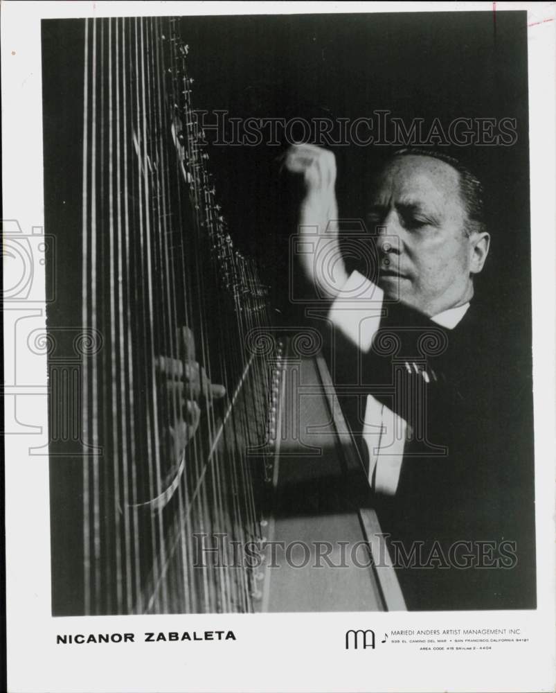 1976 Press Photo Musician Nicanor Zabaleta - hcq46207- Historic Images