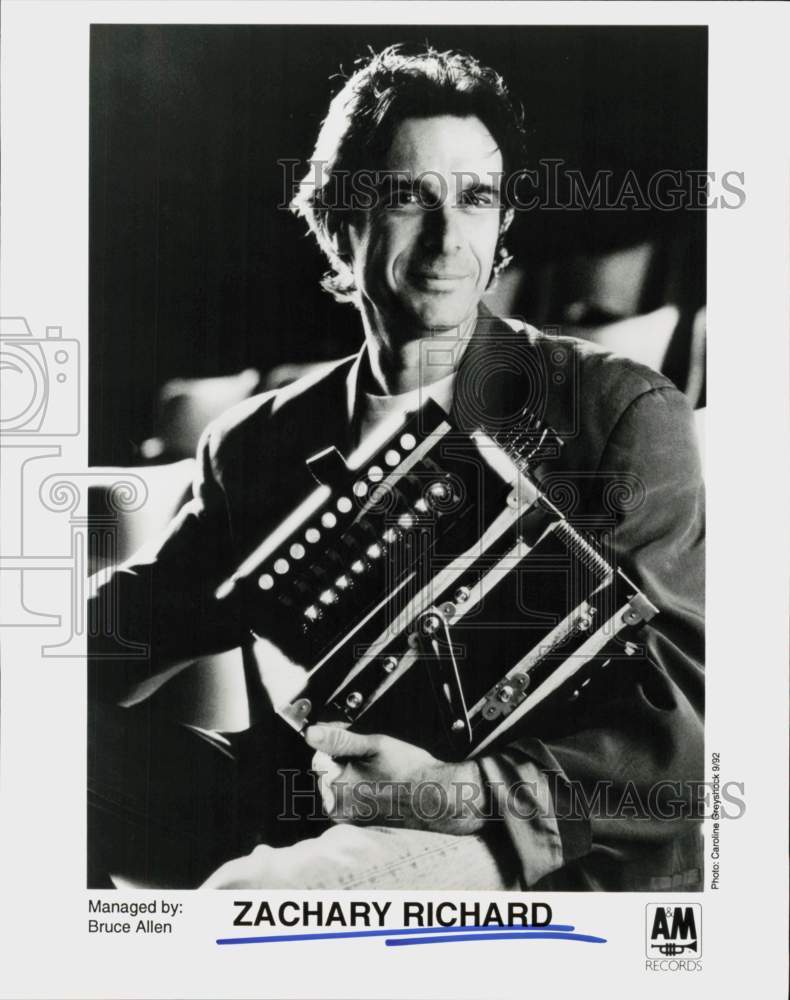 1992 Press Photo Musician Zachary Richard - hcq46302- Historic Images