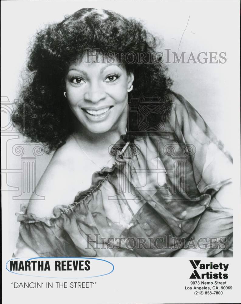 1987 Press Photo Martha Reeves, &quot;Dancin&#39; In The Street&quot; - hcq46384- Historic Images