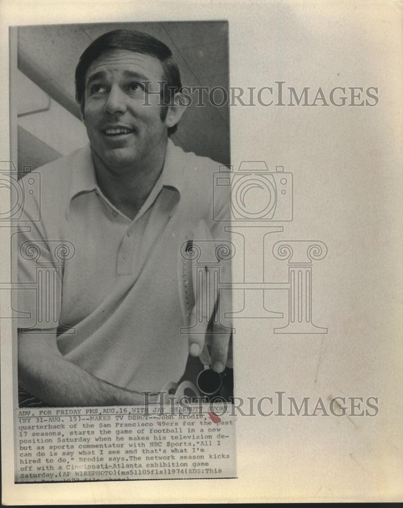 1976 Press Photo John Brodie, San Francisco 49ers Football Quarterback- Historic Images