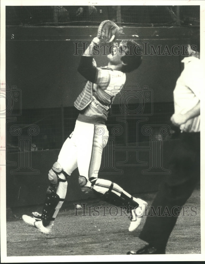 1979 Press Photo Bruce Bochum, Baseball Catcher at Game - hcs00080- Historic Images