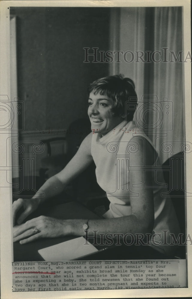 1971 Press Photo Margaret Court, Australian Tennis Player - hcs00117- Historic Images