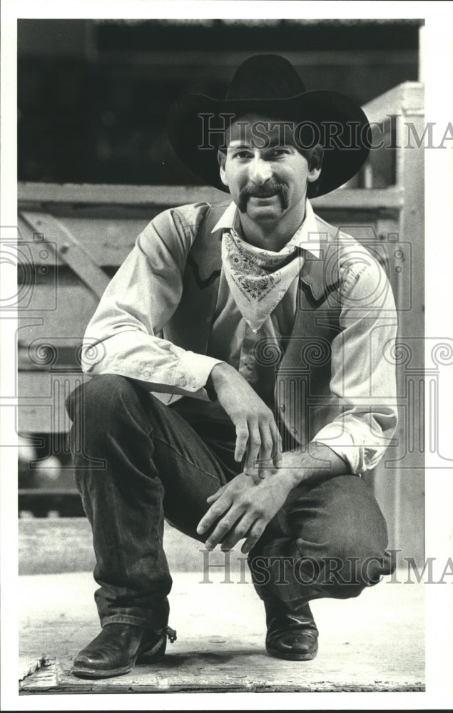 1987 Press Photo Clint Corey, Rodeo Cowboy - hcs00118- Historic Images