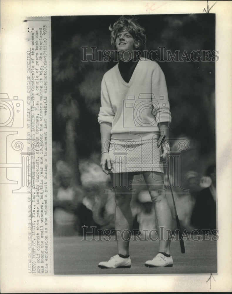 1973 Press Photo Golfer Betty Burfeindt at Tournament - hcs00216- Historic Images