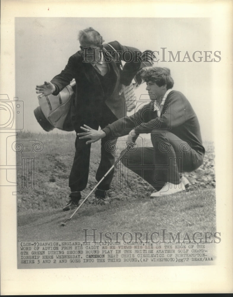 1972 Press Photo Golfer John Cameron and Caddy at British Amateur Championship- Historic Images