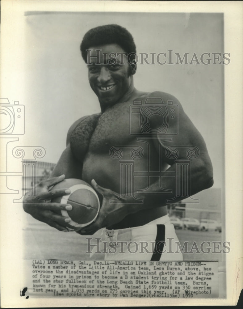 1970 Press Photo Leon Burns, Long Beach California Football Player - hcs00247- Historic Images