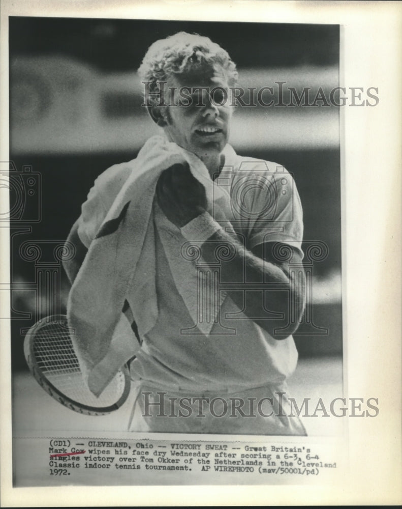 1972 Press Photo Mark Cox, Great Britain Tennis Player at Cleveland Classic- Historic Images