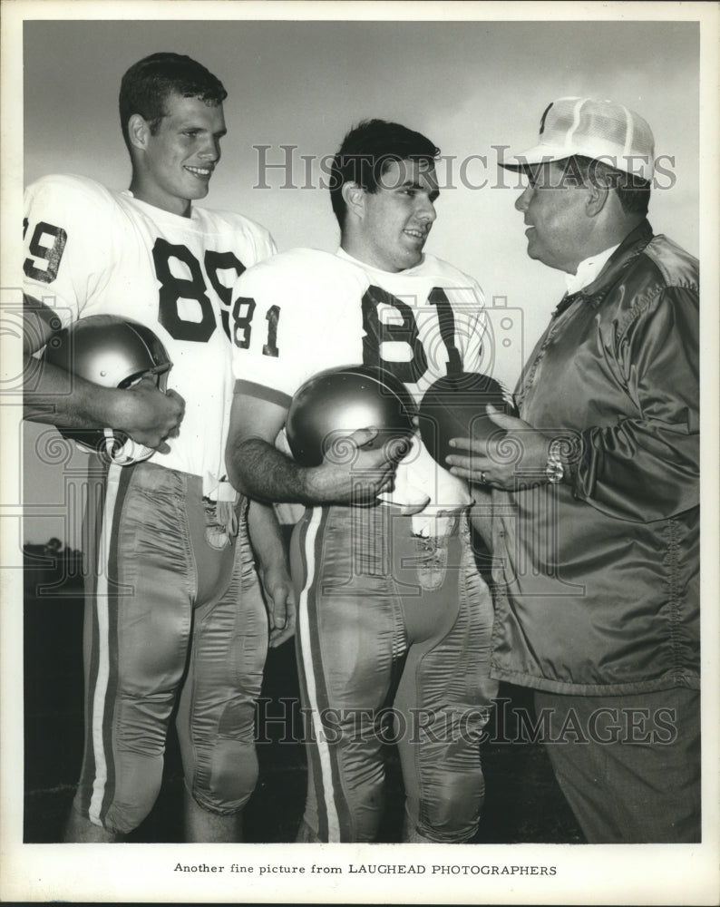 1968 Press Photo James Cox, Football Player with Teammate and - hcs00334- Historic Images