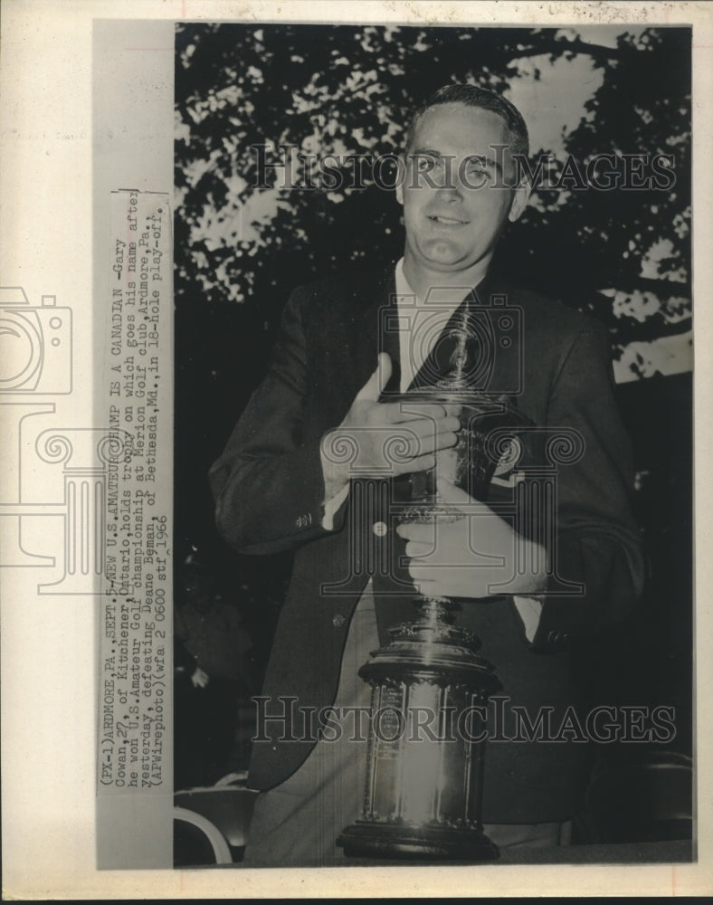 1966 Press Photo Golfer Gary Cowan at Marion Golf Club in Pensilvania