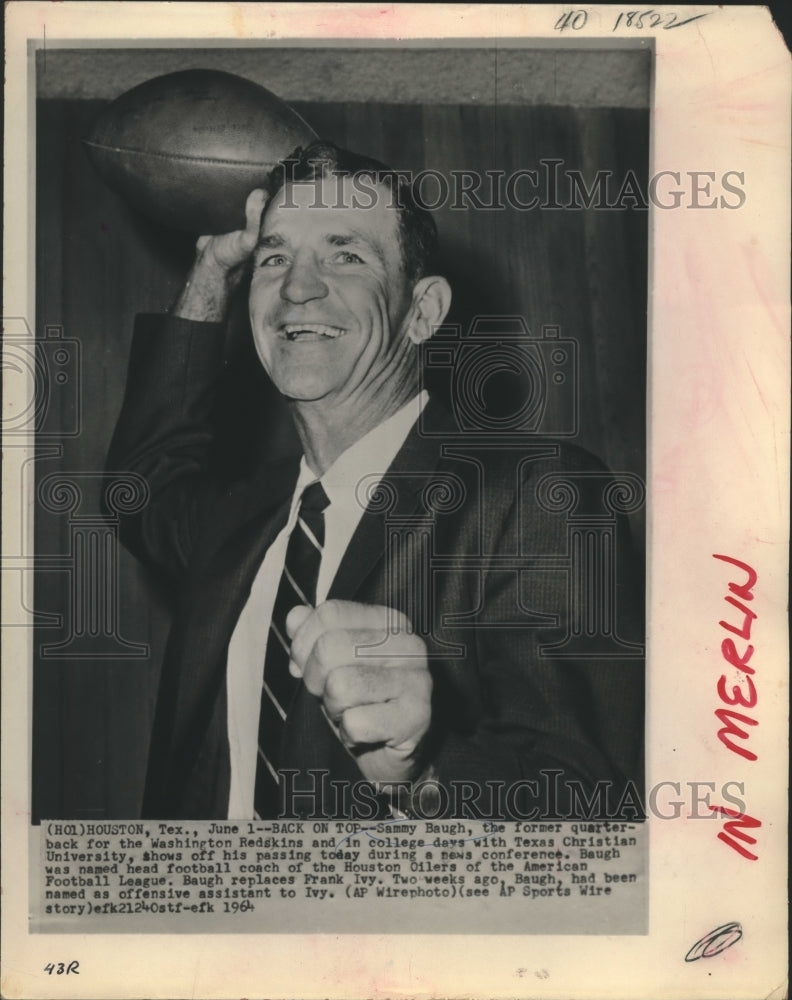 1964 Press Photo Sammy Baugh, Houston Oilers Head Football - hcs00438- Historic Images