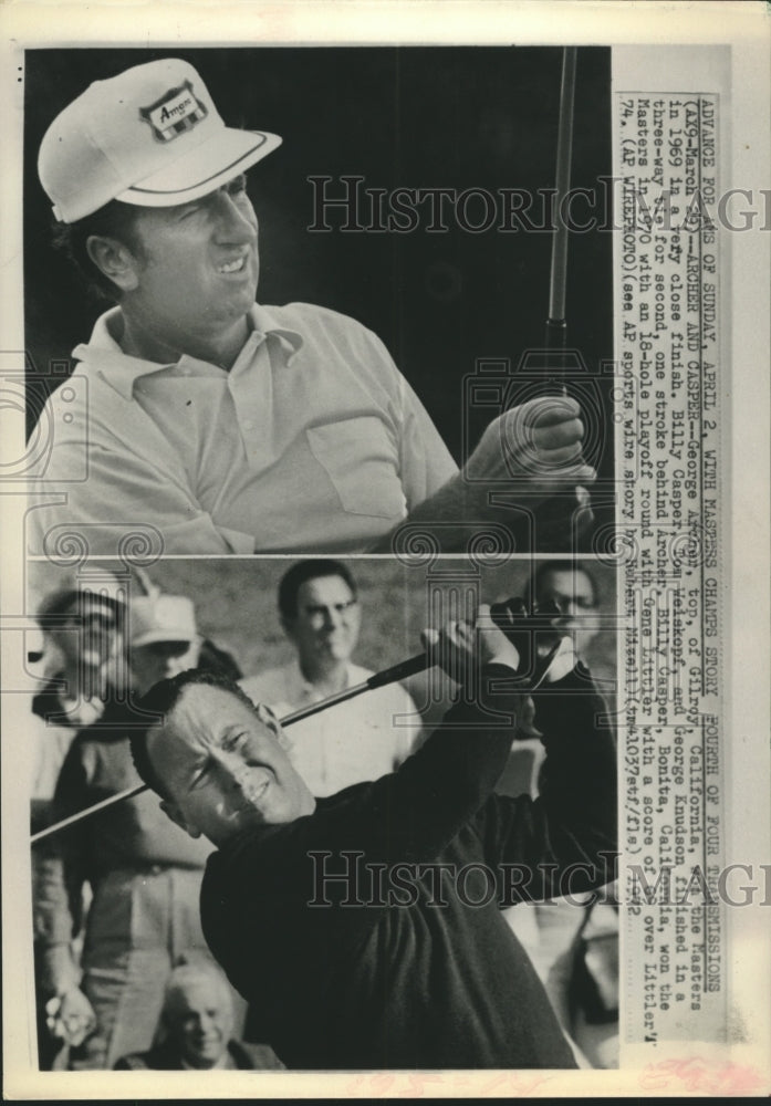 1972 Press Photo Masters champions George Archer (1969) and Billy Casper (1970)- Historic Images