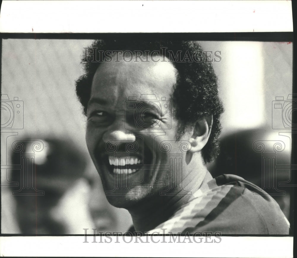 1985 Press Photo Enos Cabell of the Houston Astros sporting a large smile.- Historic Images