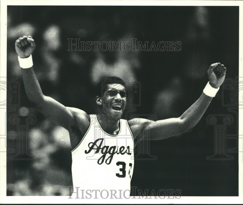 1979 Press Photo Texas A&amp;M&#39;s David Britton cries out after missed free throw- Historic Images