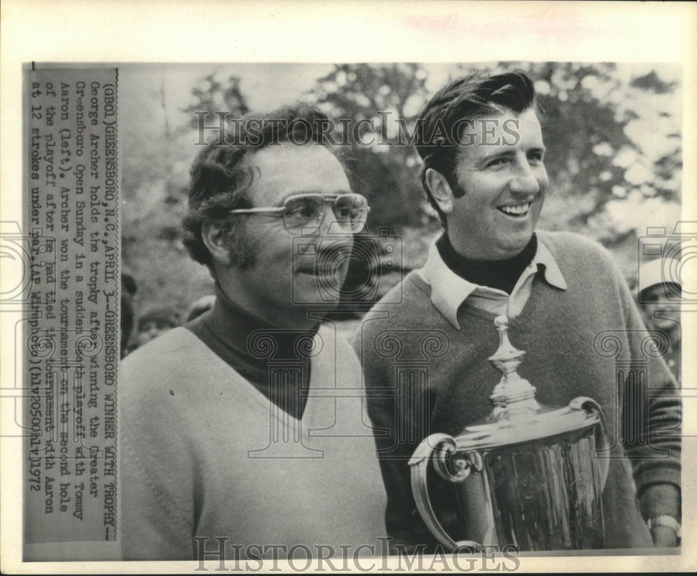 1972 Press Photo Greater Greensboro champ George Archer, runner-up Tommy Aaron- Historic Images