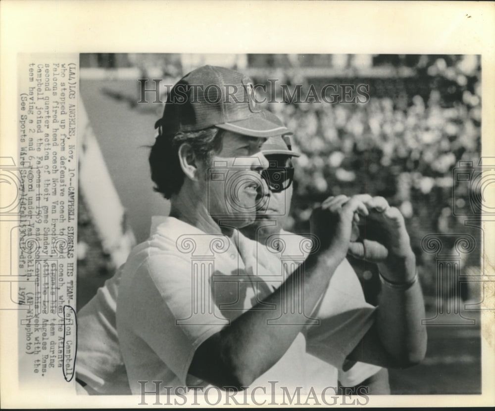 1974 Press Photo Marion Campbell named head football of Atlanta Falcons- Historic Images