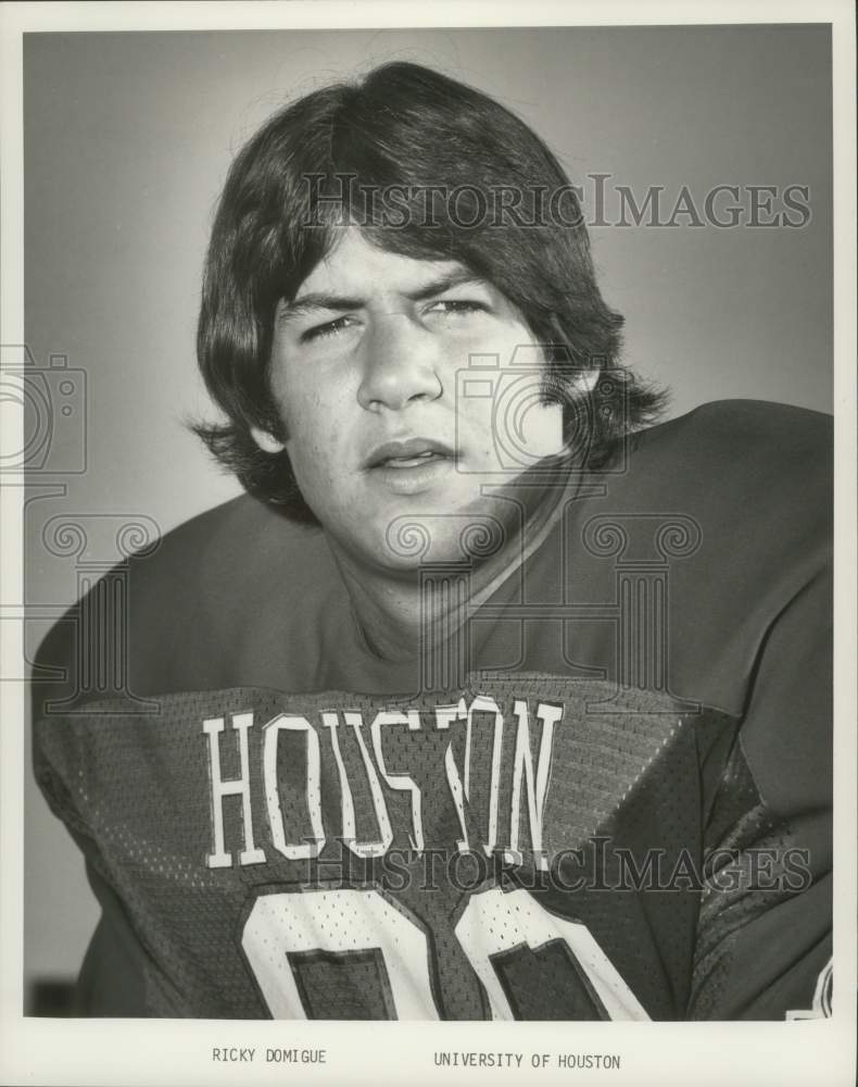 1977 Press Photo Ricky Domigue, football player for the University of Houston- Historic Images