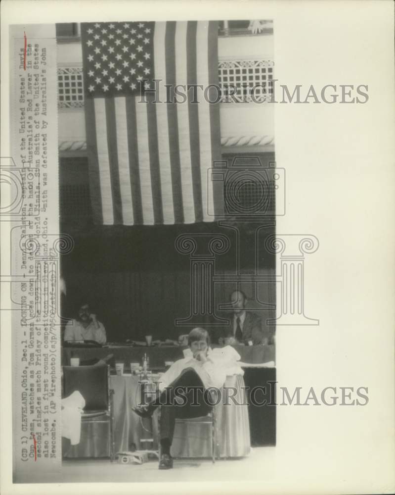 1973 Press Photo Dennis Palston watches Davis Cup World Finals in Cleveland, OH- Historic Images