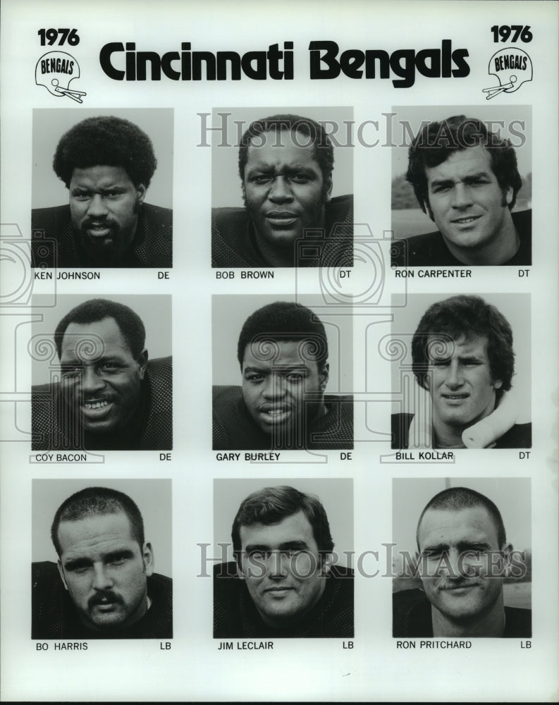 1976 Press Photo Members of the 1976 Cincinnati Bengals football team- Historic Images