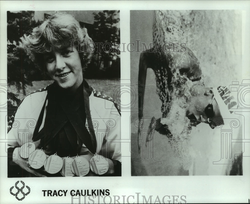 1981 Press Photo Olympic Gold Medalist swimmer, Tracy Caulkins. - hcs03636- Historic Images