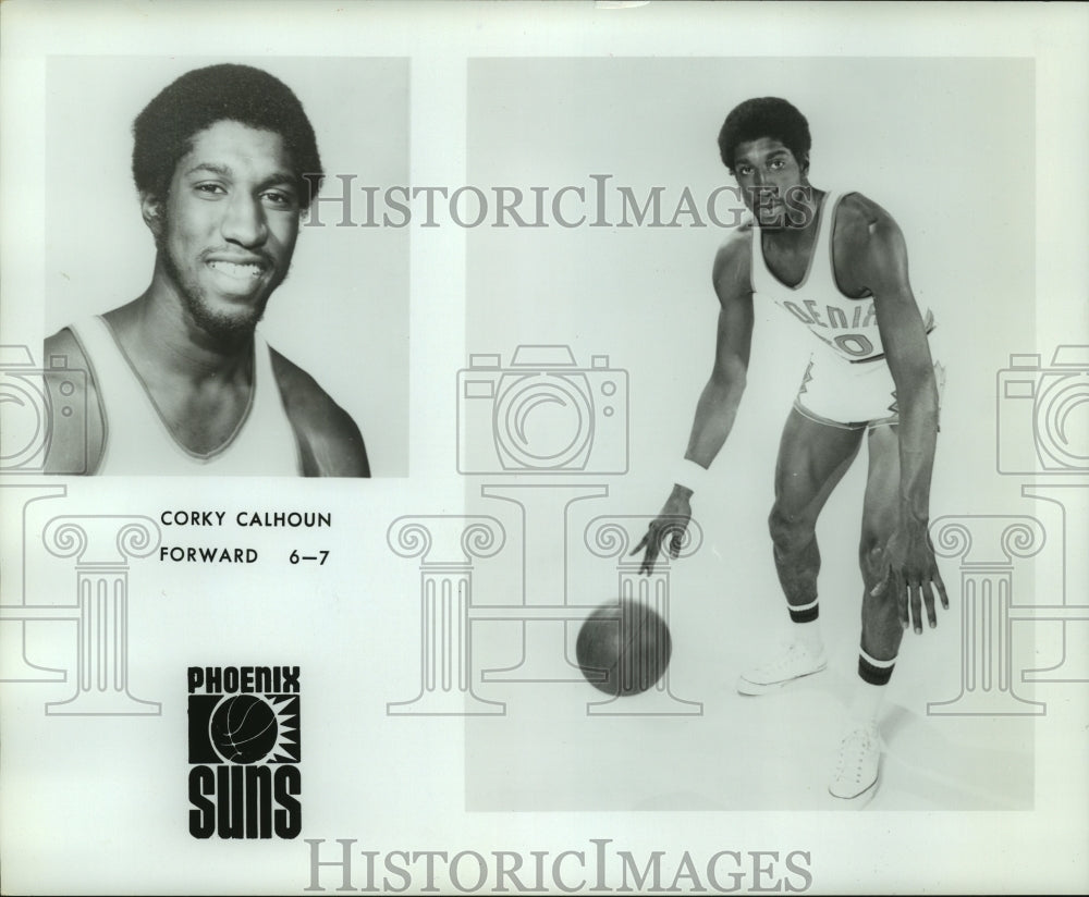 1973 Press Photo Phoenix Suns&#39; 6&#39;-7&quot; forward Corky Calhoun. - hcs03870- Historic Images