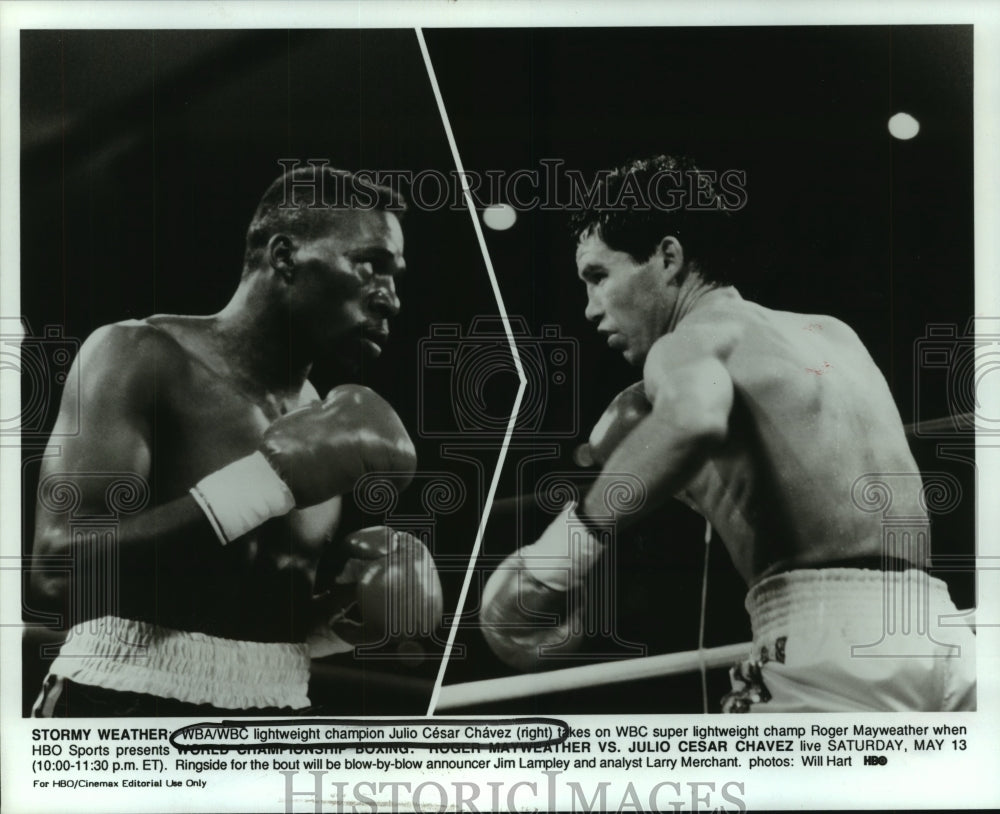 1989 Press Photo Stormy Weather on HBO&#39;s championship boxing. - hcs03957- Historic Images